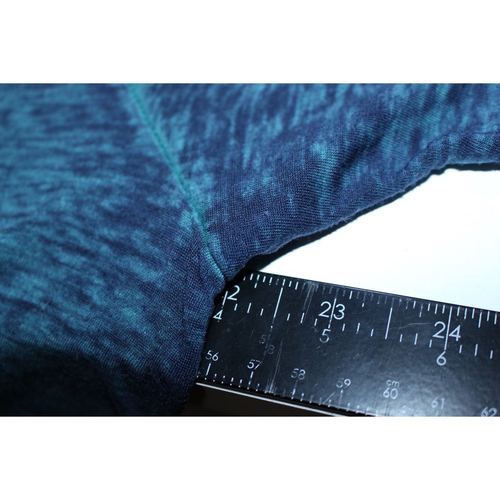 Guess Mens V-Neck Ombre Burnout T-Shirt Teal Blue Dip Dye Short Sleeve Large - Picture 5 of 5